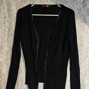 Belldini Black Cardigan with Pearl Details